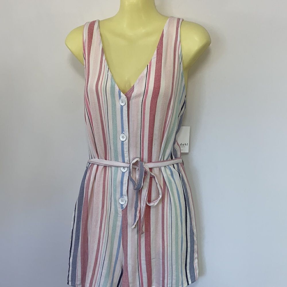 Bella Dahl Romper “ Desert Dahl” Pink White Stripe New With Tags Sz Medi… - Picture 5 of 8